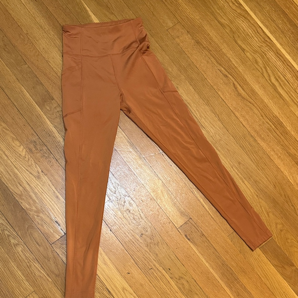 CALVIN KLEIN Cognac/caramel colored high waisted, stretch, yoga pants XS
